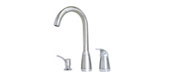 Price Pfister T526-5SS Contempra Single Handle Pullout Kitchen Faucet with Soap Dispenser Stainless Steel